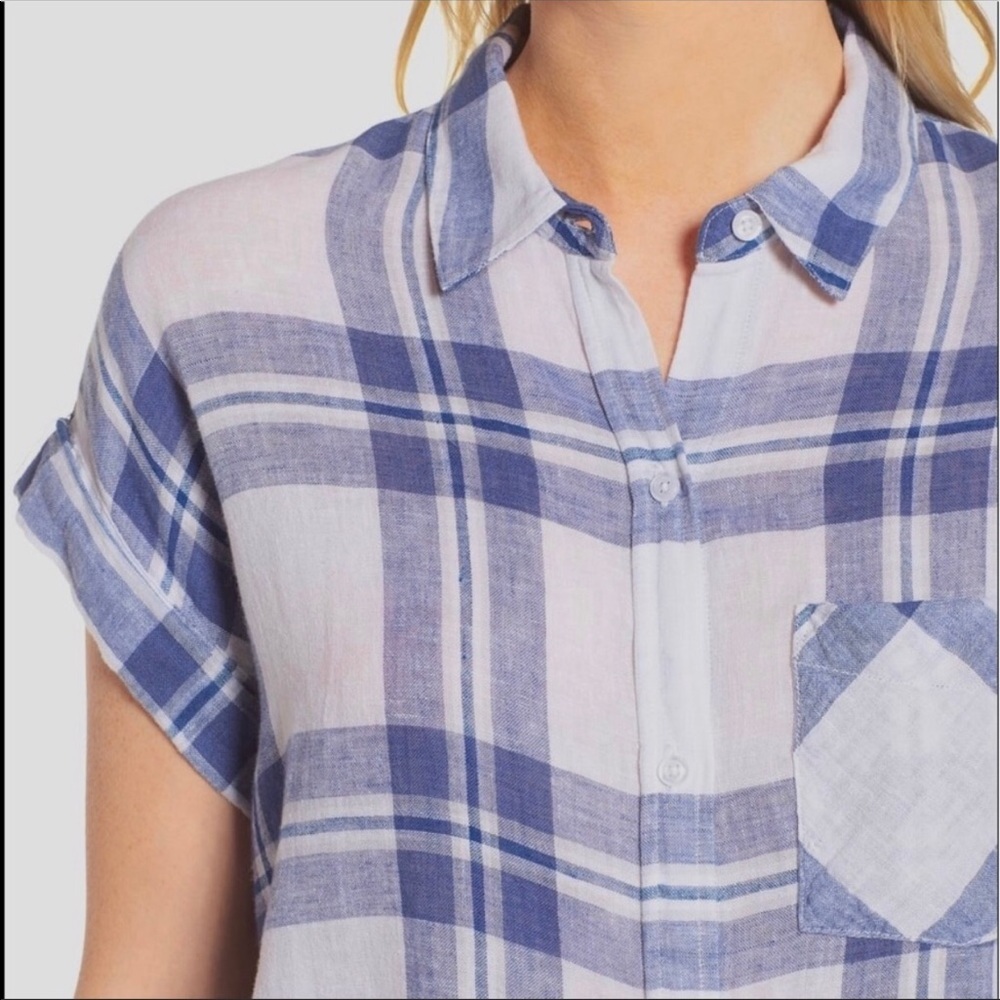 Rails Button Front Top Tie-Front Blouse XS - Picture 8 of 8